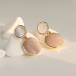 Blush Glow Dual-Tone Drop Earrings