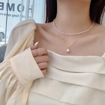 Luna Pearl Layered Necklace Set
