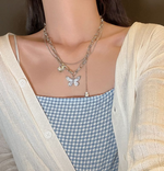 Luna Layers Butterfly Necklace – Multi-Chain Statement Piece