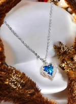 Ocean Heart Crystal Necklace – Sparkling Love Pendant
