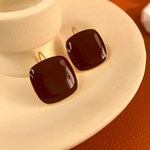 Midnight Gloss Square Drop Earrings