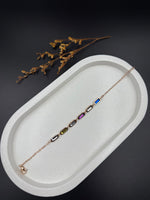 Multicolor Crystal Baguette Bracelet in Rose Gold Finish