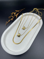 Golden Heart Trio – Layered Necklace Set