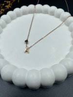 Rose Gold Heart & Initial "A" Pendant Necklace