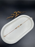 Rose Gold Butterfly Charm Beaded Bracelet