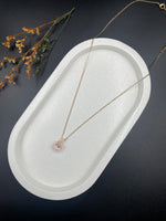 Luxe Prism – Rose Gold Geometric Halo Necklace