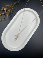 Blush Breeze – Rose Gold Butterfly & Pearl Drop Necklace