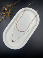Dual Muse – Heart Pendant & Sleek Snake Chain Necklace Set