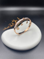 Rose Gold Enamel Charm Bangle with Iconic Danglers