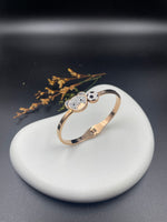 Rose Gold Teddy Bear Charm Bangle