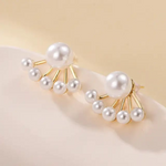 Radiant Pearl Fan Stud Earrings