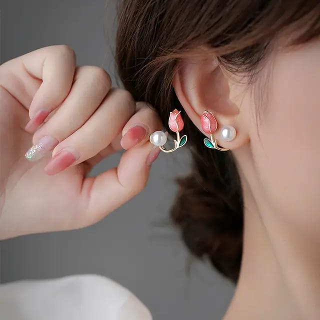 Rose Whisper Pearl Studs