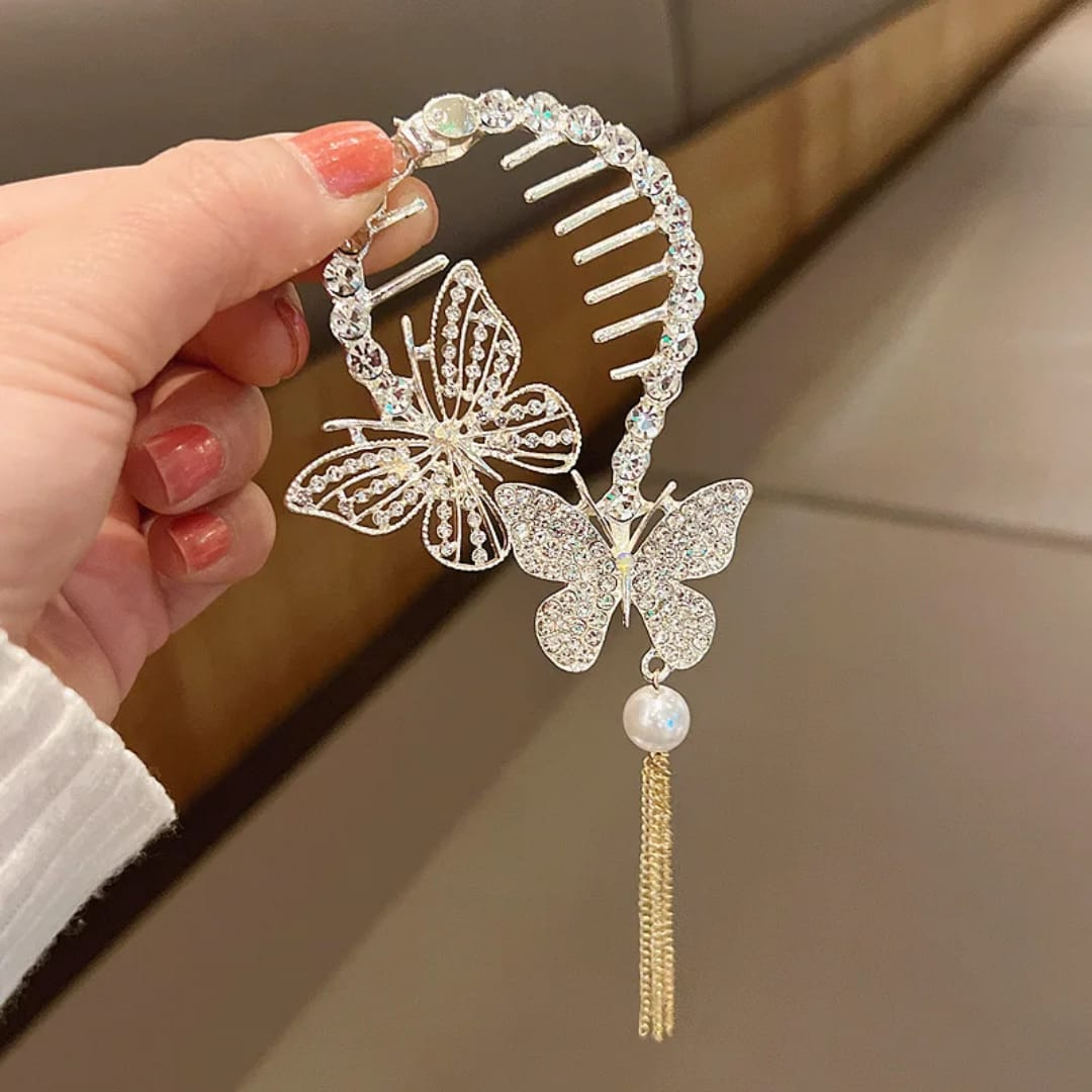 Enchanted Butterfly Crystal Hair Comb.