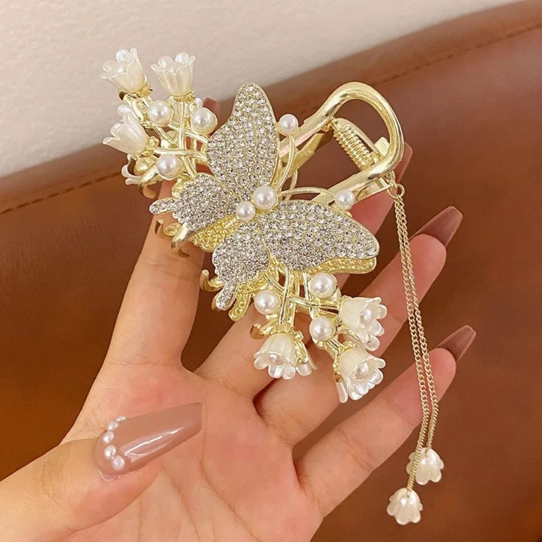 Elegance Bloom Butterfly Hair Claw Clip