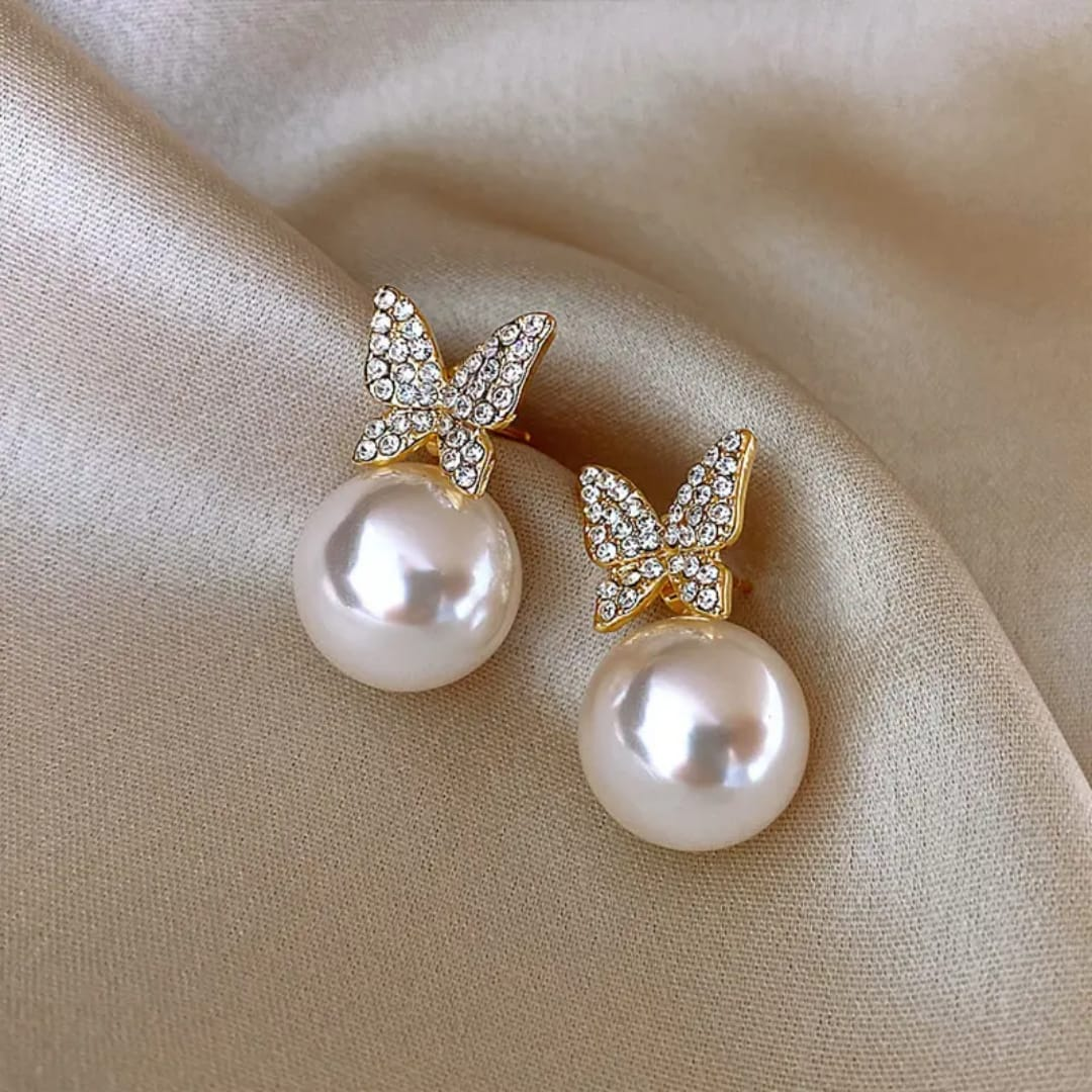 Butterfly Kiss Pearl Drop Earrings