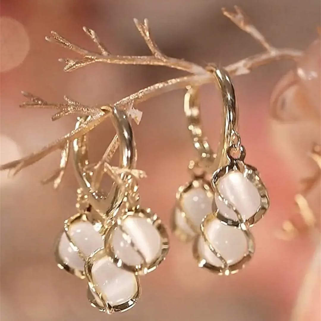 Golden Blossom Drop Earrings