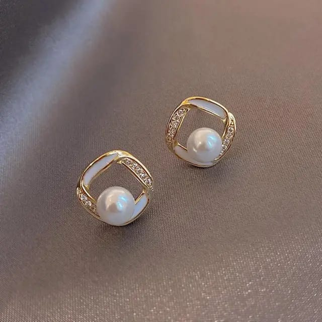 Lustrous Grace Pearl Stud Earrings