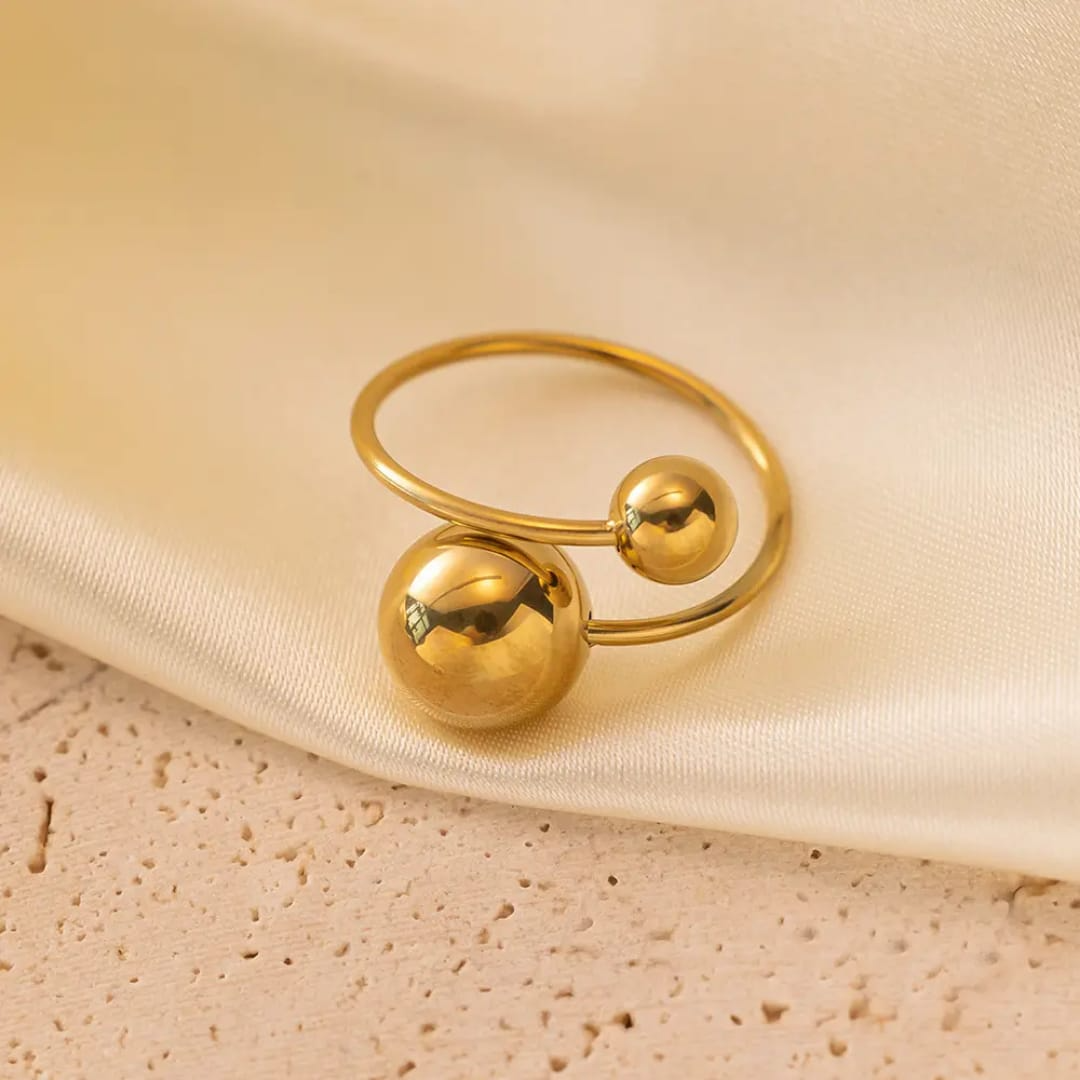 Golden Orbit Statement Ring