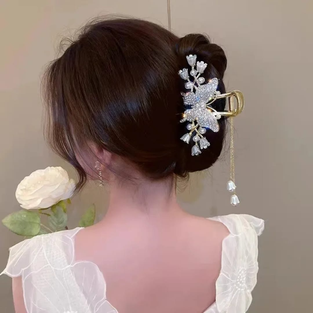 Elegance Bloom Butterfly Hair Claw Clip