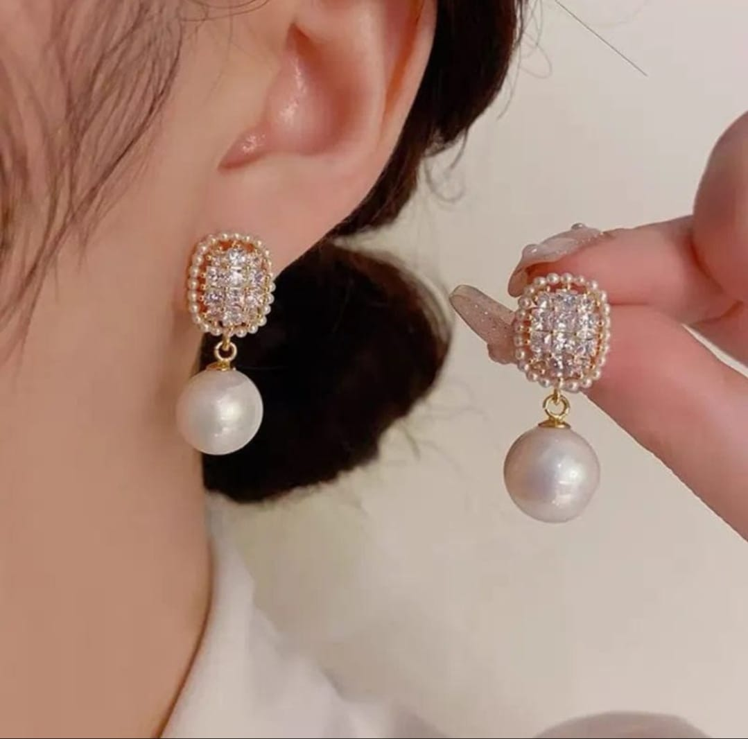 Regal Pearl Drop Earrings
