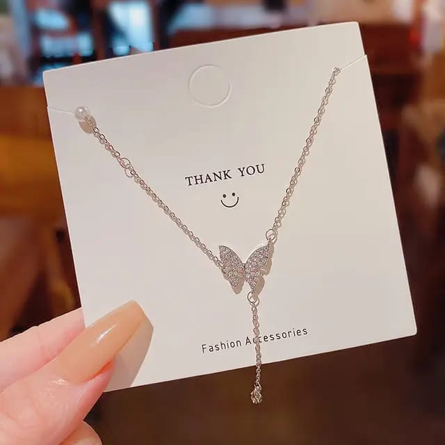 Celestia Butterfly Drop Necklace