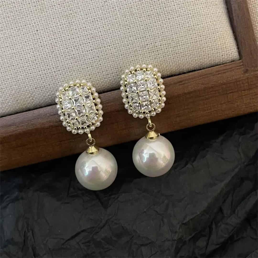 Regal Pearl Drop Earrings