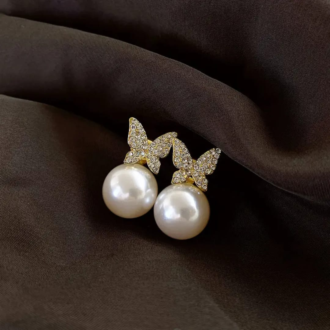 Butterfly Kiss Pearl Drop Earrings