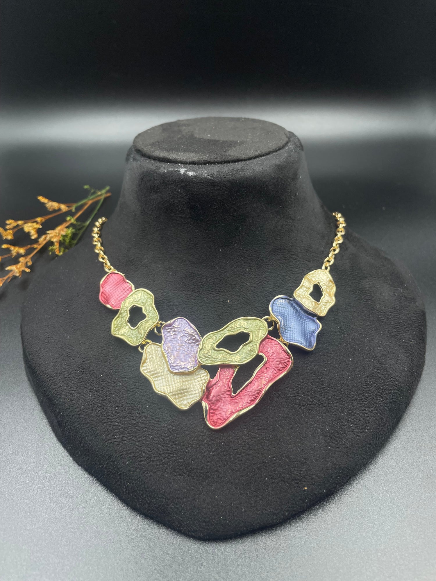 Abstract Bloom Multicolor Statement Necklace