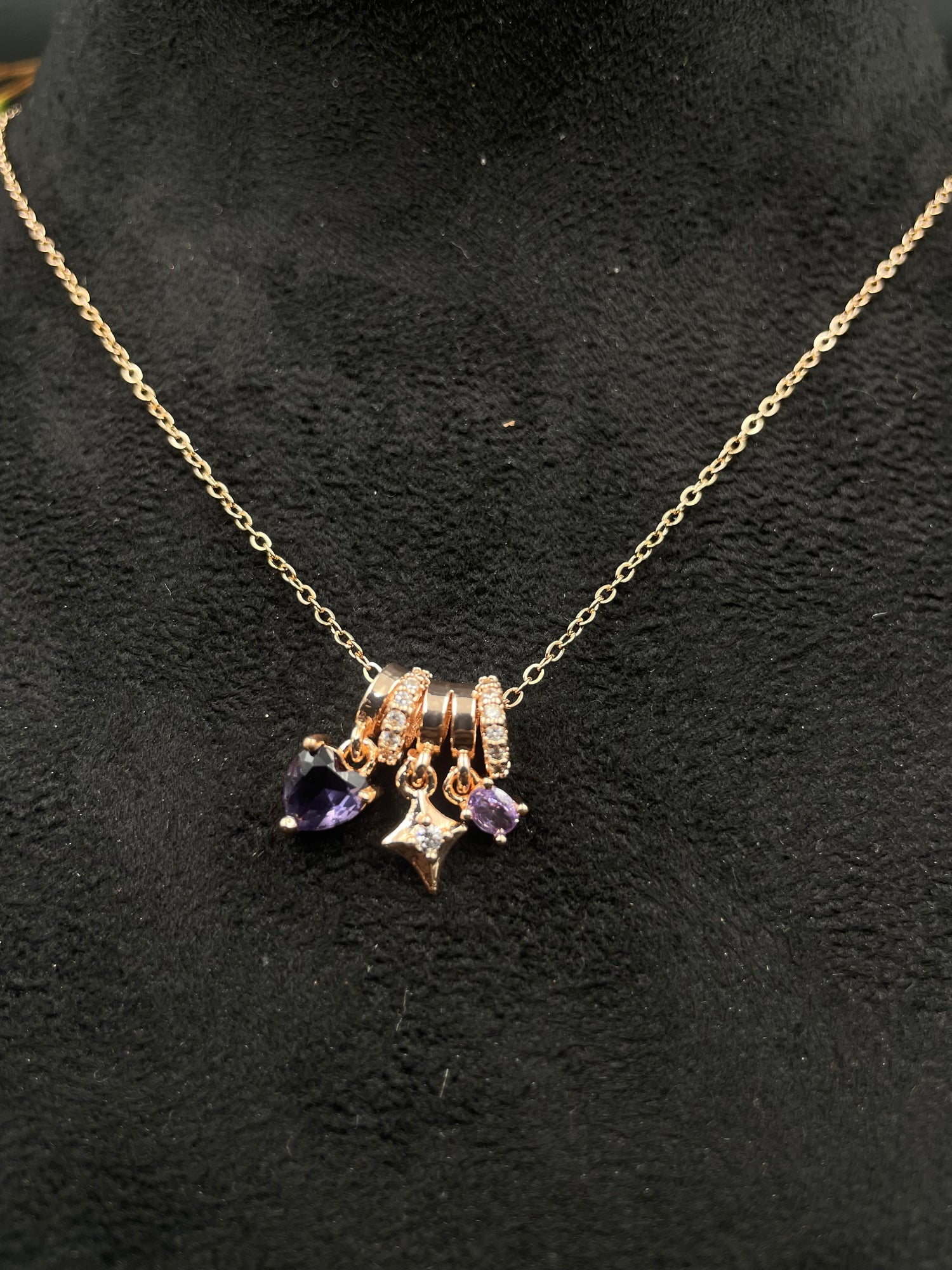 Twilight Charms – Multi-Pendant Amethyst Necklace