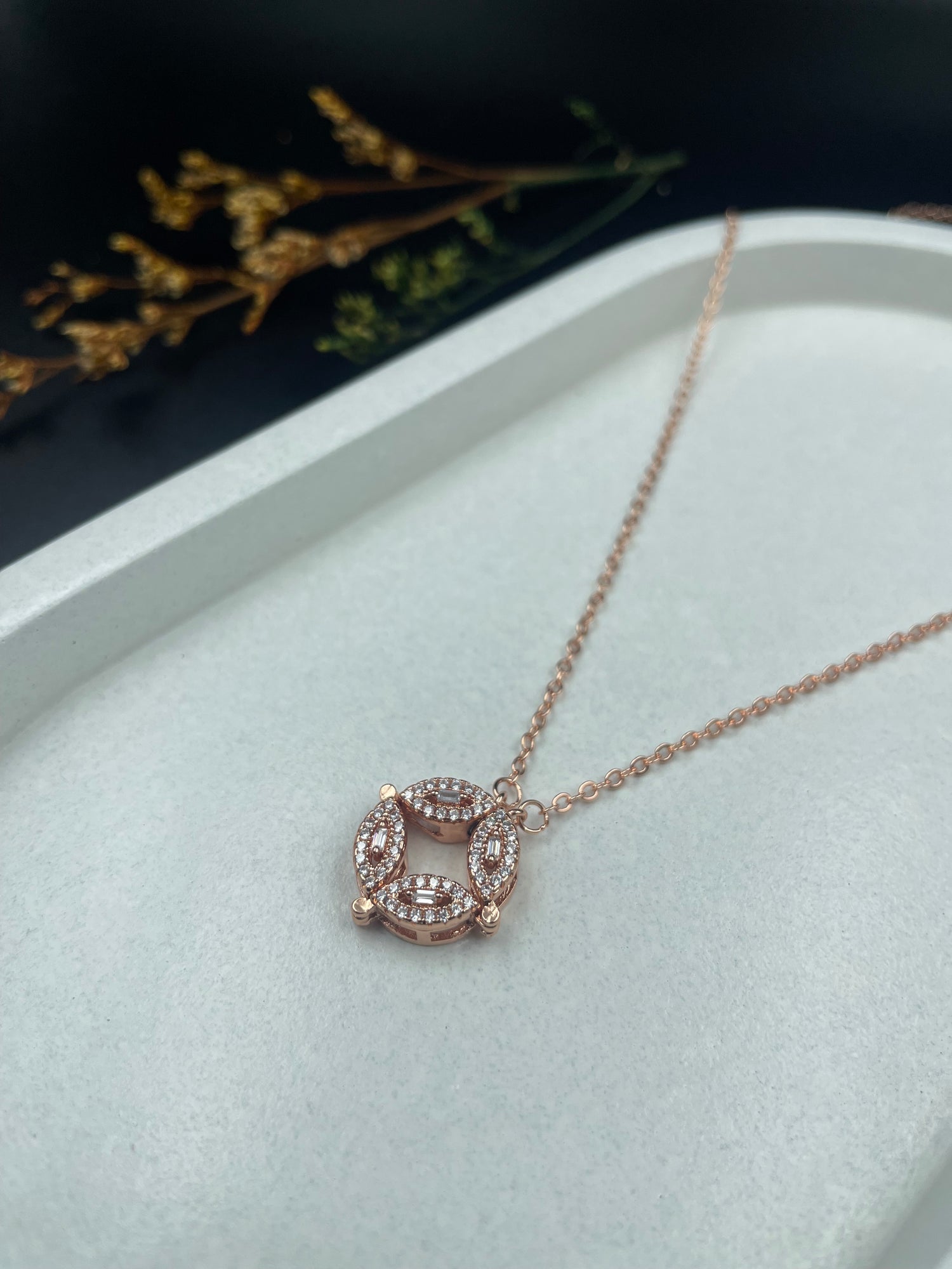 VersaLink Marquise Diamond Pendant Necklace – 2-in-1 Convertible Design