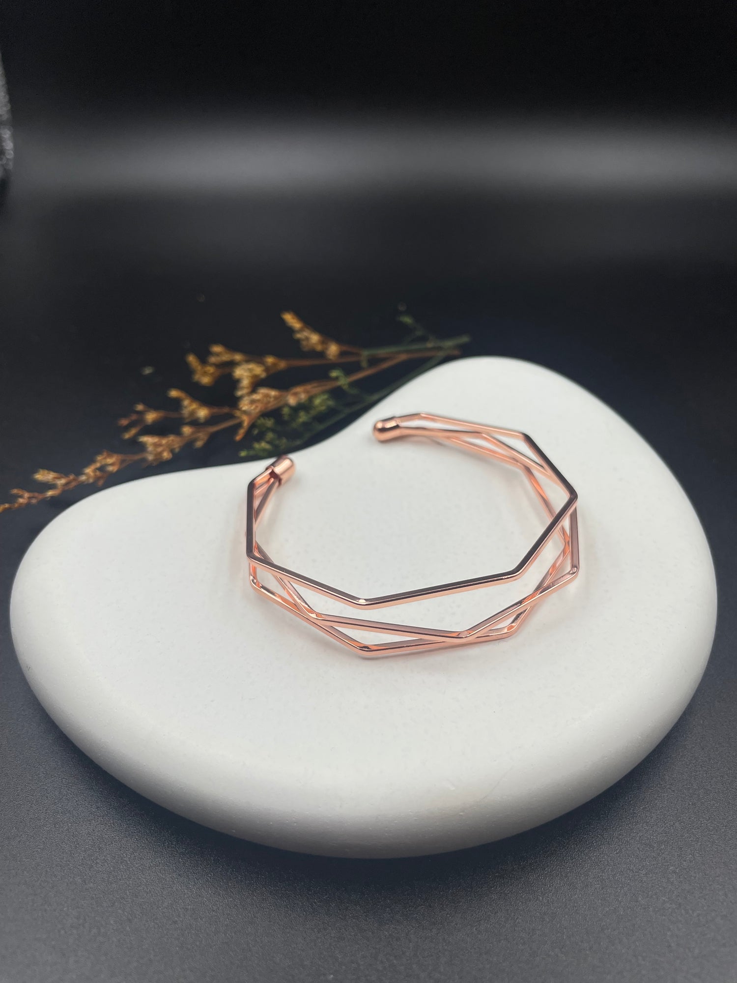 Geometric Luxe Open Cuff Bracelet – Trio Set (Pack of 3)