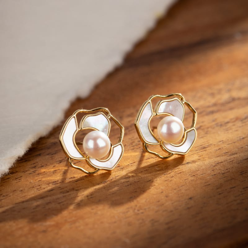 Pearl Blossom Earrings